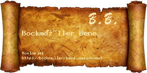 Bockmüller Bene névjegykártya
